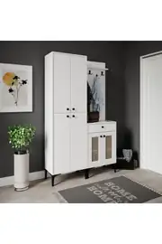 Paris Hasırlı Portmanto/vestiyer/ayakkabılık (%100MDF) 4