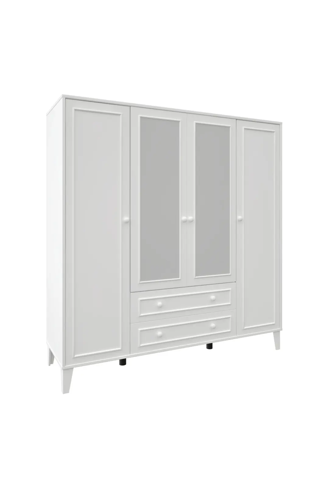 madrid 4 kapaklı,aynalı,10 raflı,2 çekmeceli dolap/gardırop (%100mdf) 5