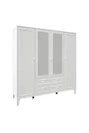 madrid 4 kapaklı,aynalı,10 raflı,2 çekmeceli dolap/gardırop (%100mdf) 5
