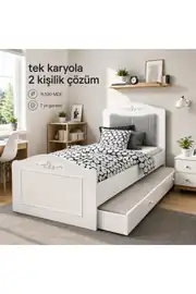 ROMANTİC YAVRU YATAKLI KARYOLA EBAT:100X200(%100MDF) 1