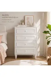 Romantic 4 Çek,avangart,beyaz Şifonyer(%100MDF) 2