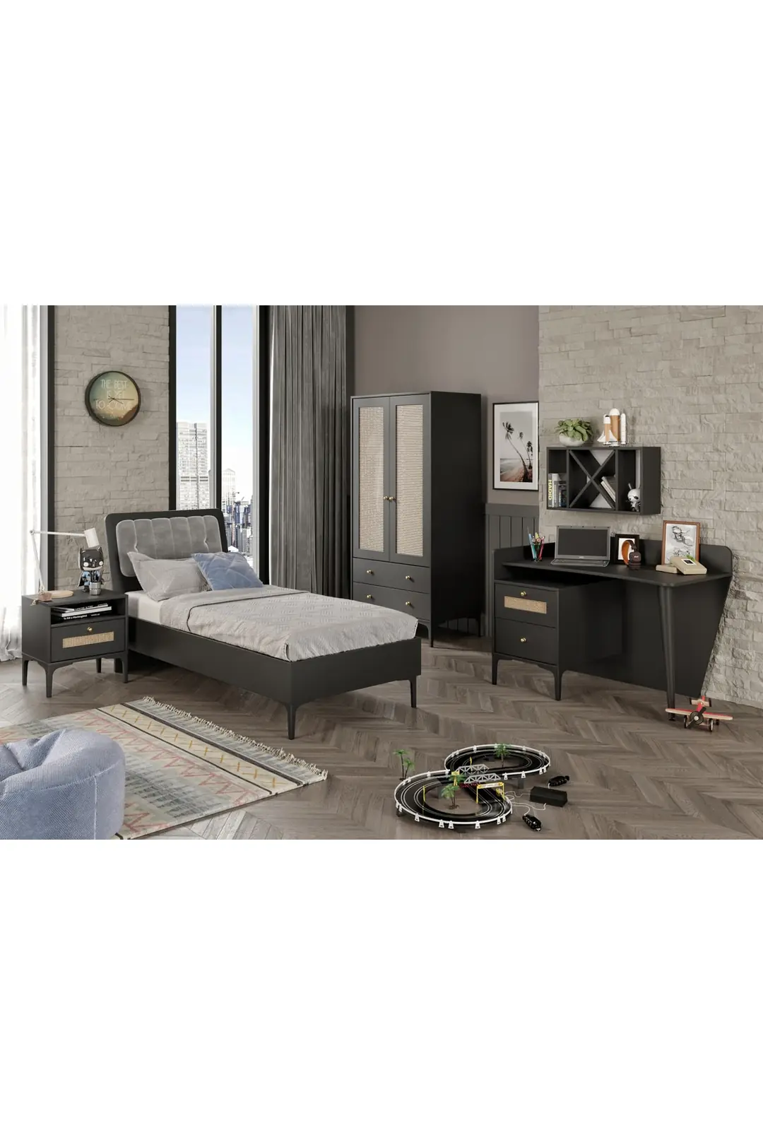 Trio Black Karyola(%100mdf) 3