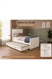 madrid yavru yataklı,depolama alanlı karyola (%100mdf) 7