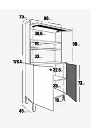 Truva hasırlı kahve köşesi,erzak dolabı,kiler dolabı çok amaçlı mutfak dolabı(%100mdf) 7