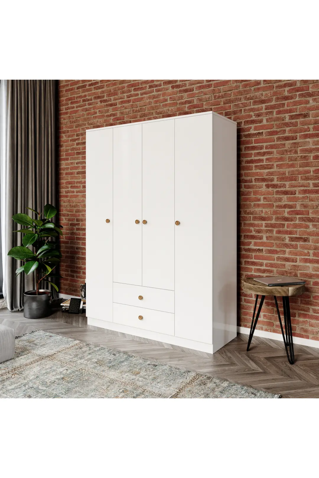 Nova 4 Kapaklı,2 Çekmeceli Dolap (%100MDF) 1