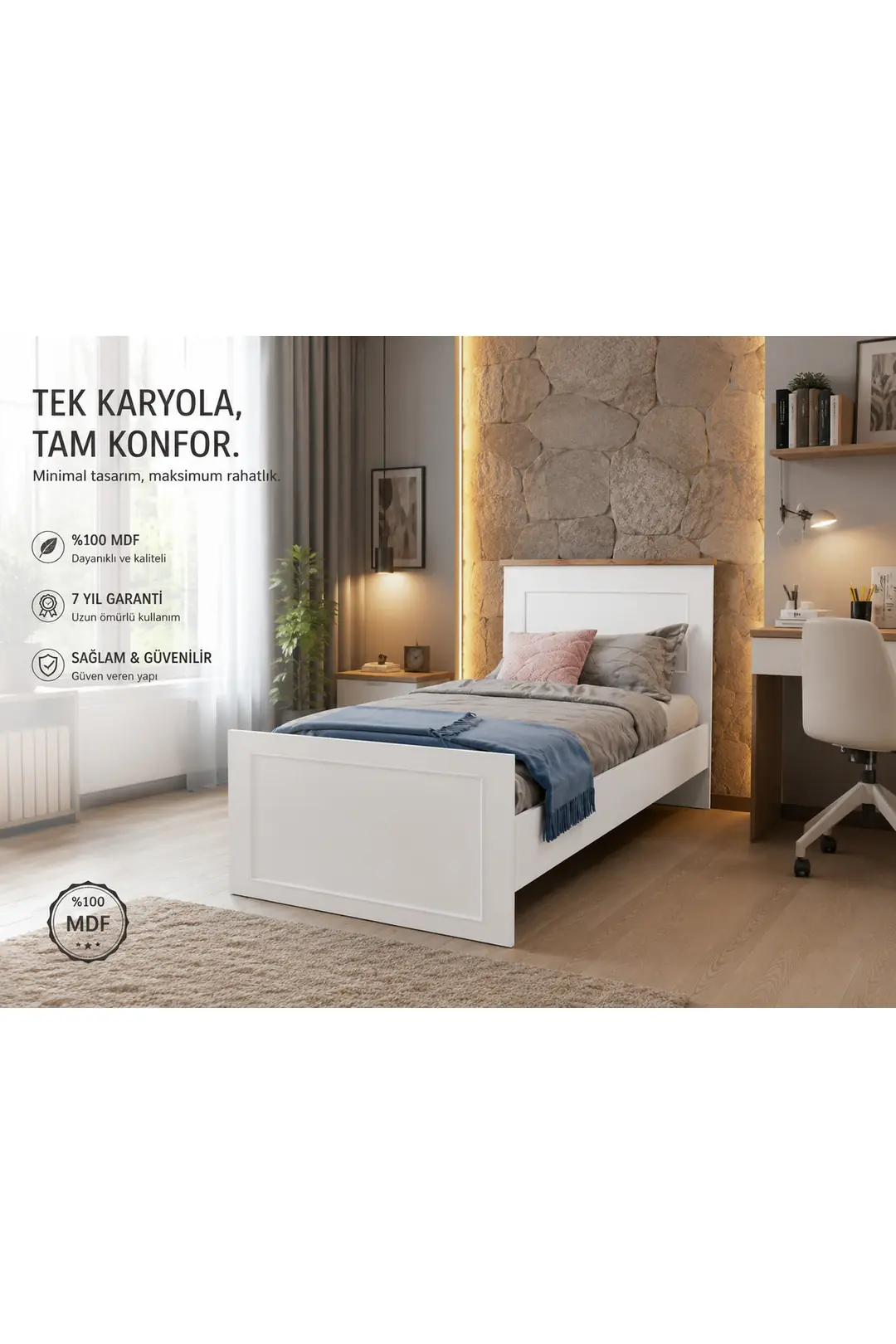 Smart Karyola 100x200 (%100MDF) 1