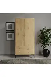 focus 2 kapaklı,sık raflı,askı bölümlü,2 çekmeceli dolap/gardırop(%100mdf) 4