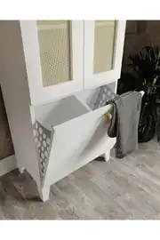 napoli 2 kapaklı,hasırlı çok amaçlı kirli banyo dolabı (%100mdf) 3