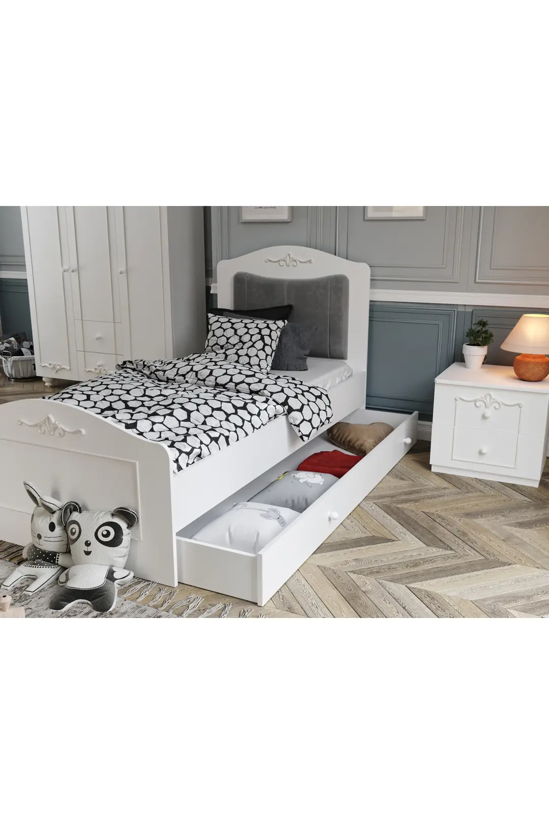 ROMANTİC YAVRU YATAKLI KARYOLA EBAT:100X200(%100MDF) 6