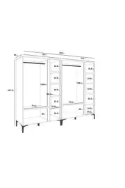 FREE 6 KAPAKLI,12 RAFLI 2 ASKILI AYRI MODÜL KULLANIMINA UYGUN DOLAP/GARDIROP (%100MDF) 6