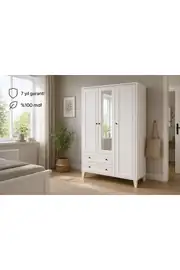 MADRİD 3 KAPILI,2 ÇEKMECELİ,AYNALI DOLAP/GARDIROP (%100MDF) 1