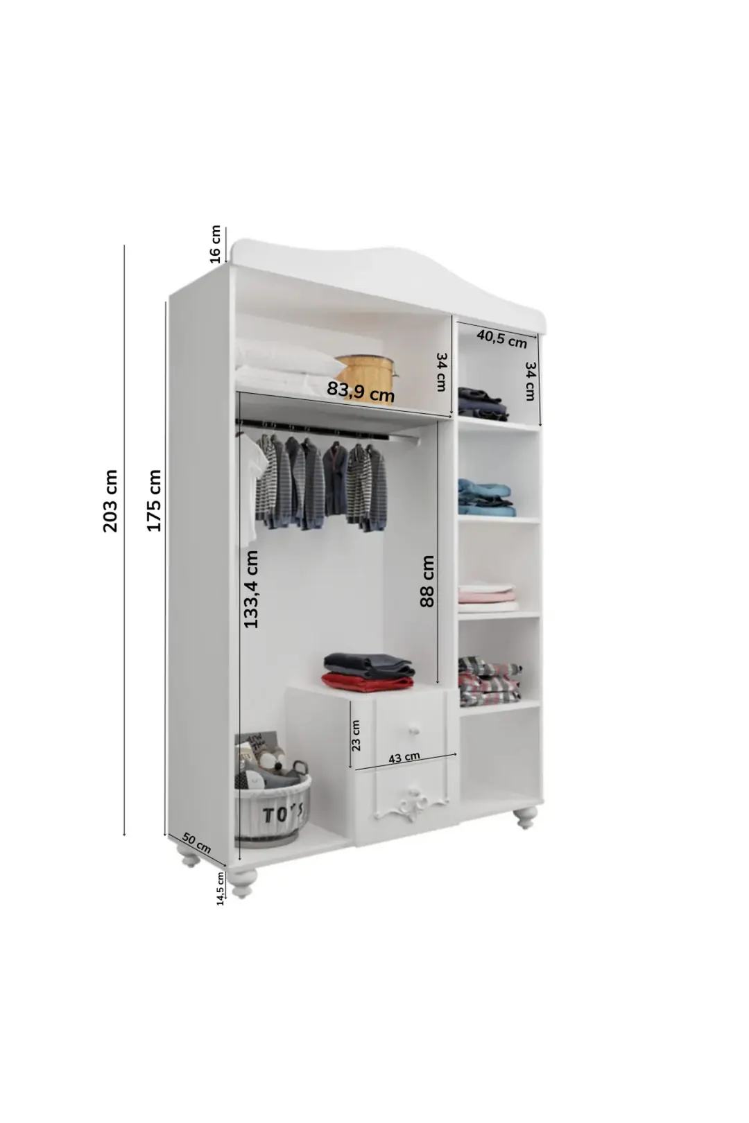 Sandy 3 Kapaklı, 2 Çekmeceli Dolap/gardırop (%100MDF) 4