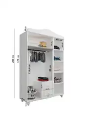 Sandy 3 Kapaklı, 2 Çekmeceli Dolap/gardırop (%100MDF) 4