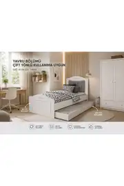 ROMANTİC YAVRU YATAKLI KARYOLA EBAT:100X200(%100MDF) 5