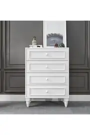 Romantic 4 Çek,avangart,beyaz Şifonyer(%100MDF) 6