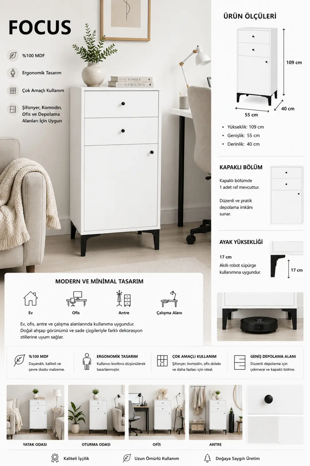 Focus Şifonyer(%100MDF) 1