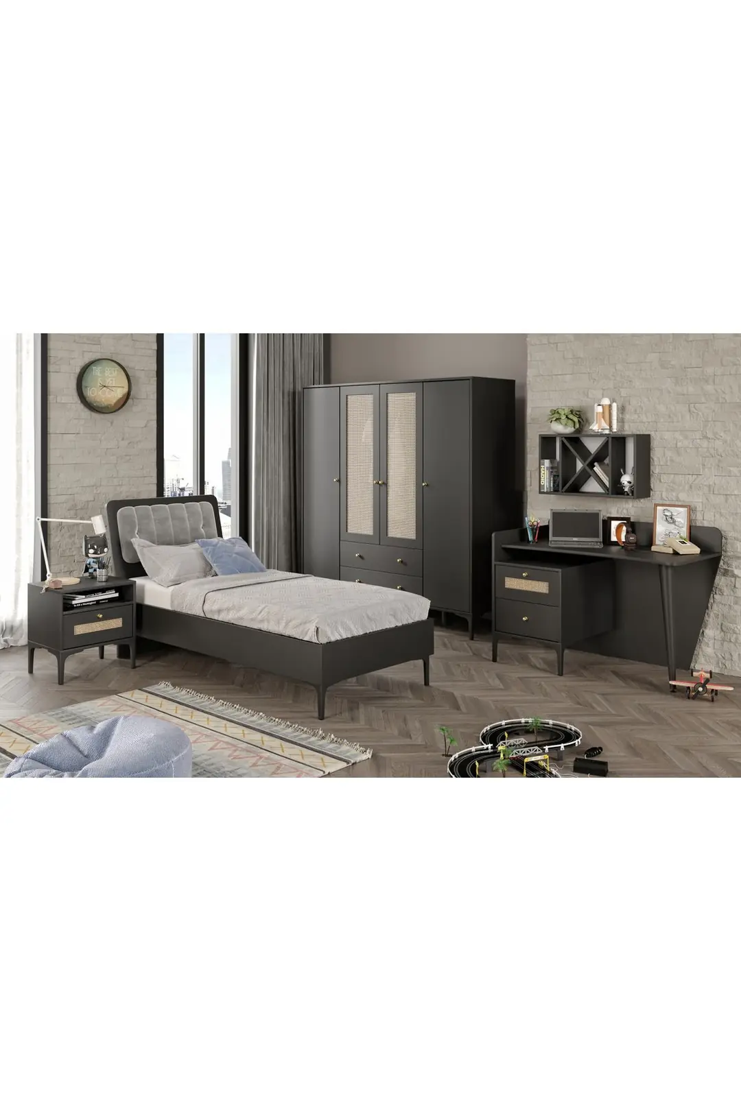 TRİO XL BLACK GENÇ ODASI(%100MDF)