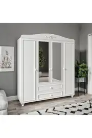 Romantic 4 Kapılı, 2 Çekmeceli Aynalı Dolap/gardırop(%100MDF) 3