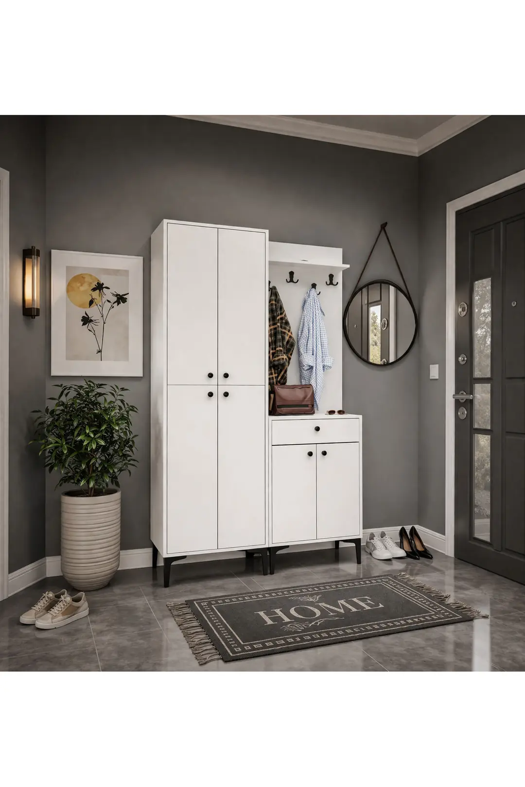 Paris Portmanto/vestiyer /ayakkabılık R:beyaz (%100MDF) 5