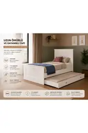 madrid yavru yataklı,depolama alanlı karyola (%100mdf) 8