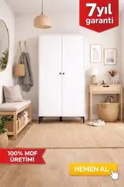 Massimo Vestiyer/portmanto Beyaz (%100MDF) 1