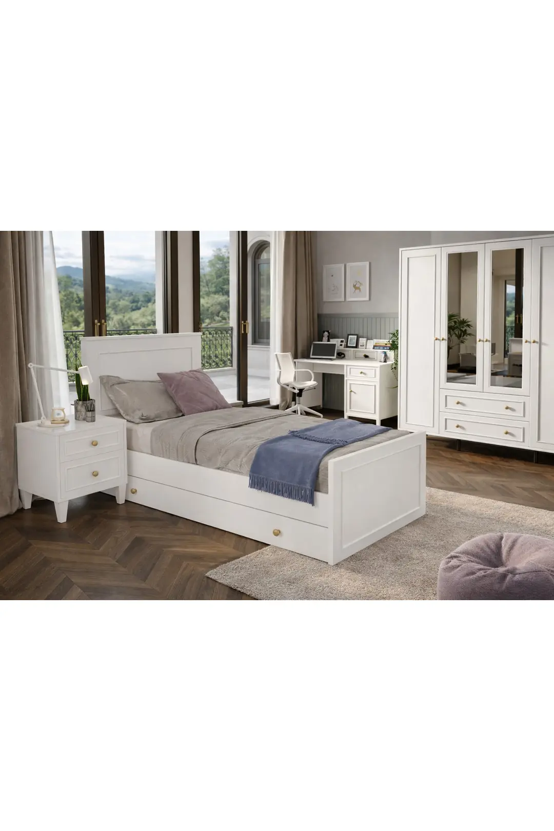 MADRİD AYNALI ÇOK FONKSİYONEL GENÇ ODASI (%100MDF) 8