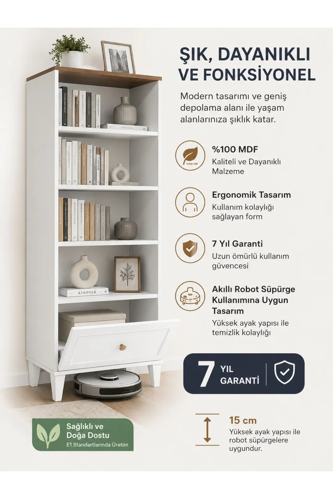 SMART KİTAPLIK %100MDF) 1
