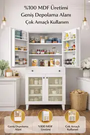 Leo Erzak Dolabı,Kiler Dolabı,kahve köşe dolabı ,ekmek,mutfak çok amaçlı dolap (%100mdf) 2
