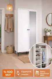 massimo aynalı,2 kapaklı portmanto/ayakkabılık/vestiyer(%100mdf) 1